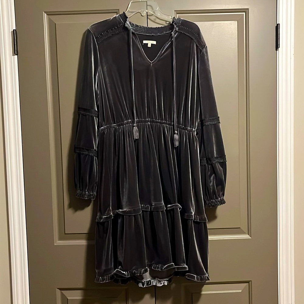 Charcoal velvet dress